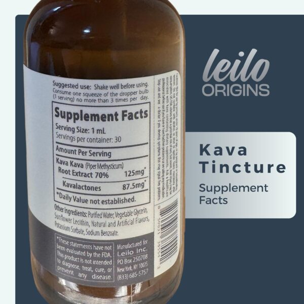 LEILO Kava Root Liquid Extract | Concentrated Kava Drops to Support Relaxation | 70% Extraction Strength - Alcohol-Free | (1 Fl Oz, 30 Servings) - Image 2