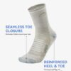 SAMSOX 2 Pack Merino Wool Hiking Socks, Made in USA, Moisture Wicking Cushion Socks for Men & Women (Charleston Micro Crew) - Image 2